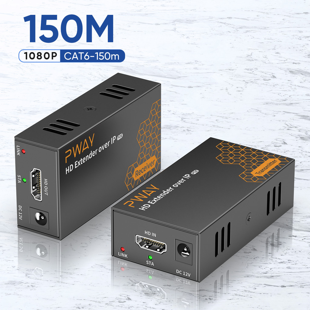 PWAY POE HDMI Extender สูงสุด 150 M 1080P60HZ HD Video Support EDID Cat5e/6 RJ45 1 ถึงหลายสําหรับกล้