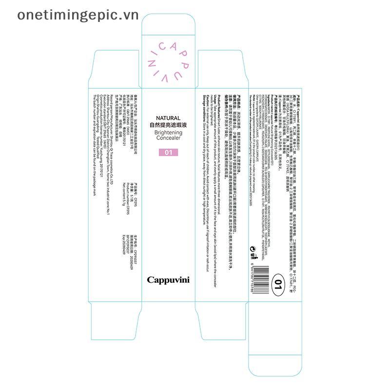 VFZ Cappuvini Brightening High Gloss Liquid Foundation คอนซีลเลอร์ Stick Lasting Moisturizing Face C