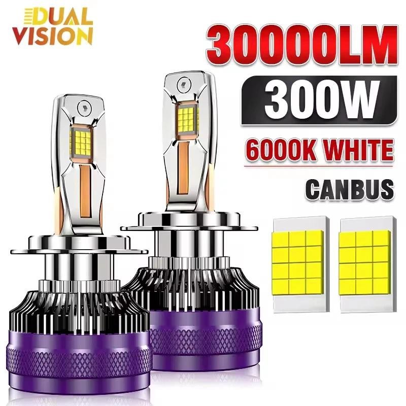 K5C H7 H3 LED 30000LM 300W H4 H11 ไฟหน้ารถ H8 H1 HB3 9005 HB4 9006 9012 HIR2 H9 18PCS 9054 CSP Turbo