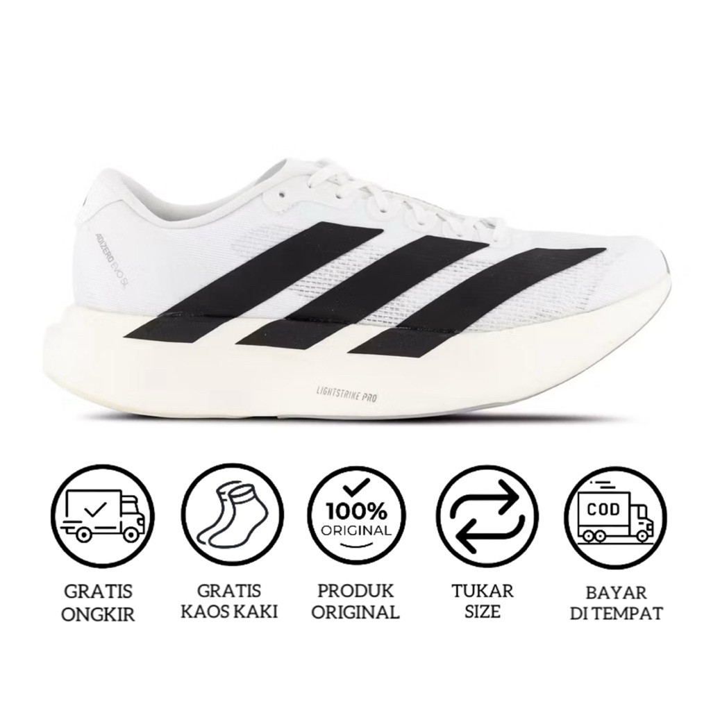 รองเท้า Adizero Evo SL สีขาว สีดํา