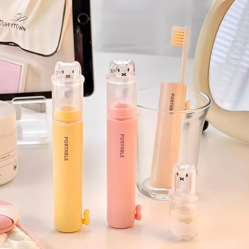 แปรงสีฟันพกพาสะดวก เหมาะสำหรับการเดินทาง บรรจุแยกชิ้น พร้อมชุดขนแปรงนุ่มแบบพับได้ - รูปที่ 5