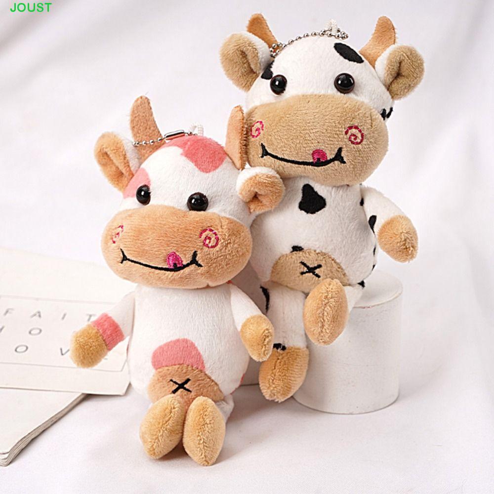JOUST พวงกุญแจตุ๊กตา วัวลายจุด ผ้าฝ้าย PP นุ่ม Plushie น่ารัก ของขวัญนักเรียน