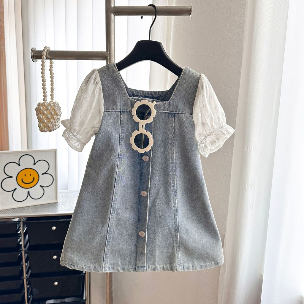 6126 夏季女童连衣裙韩版色背带裙牛仔裙潮เสื้อ儿童衣裙6126ฤดูร้อนสาวชุดเกาหลีบริสุทธิ์20251230