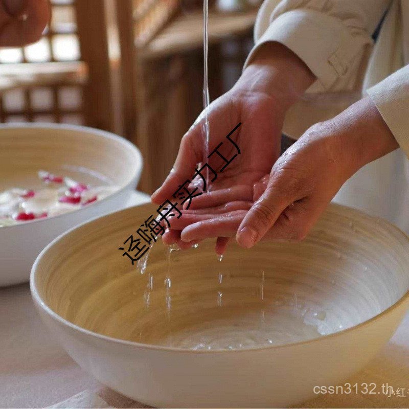 Viewing Ya SPA Gift Wash Basin Wooden Hand Wash Health Center Yoga Gift Basin Beauty Salon Thai Styl