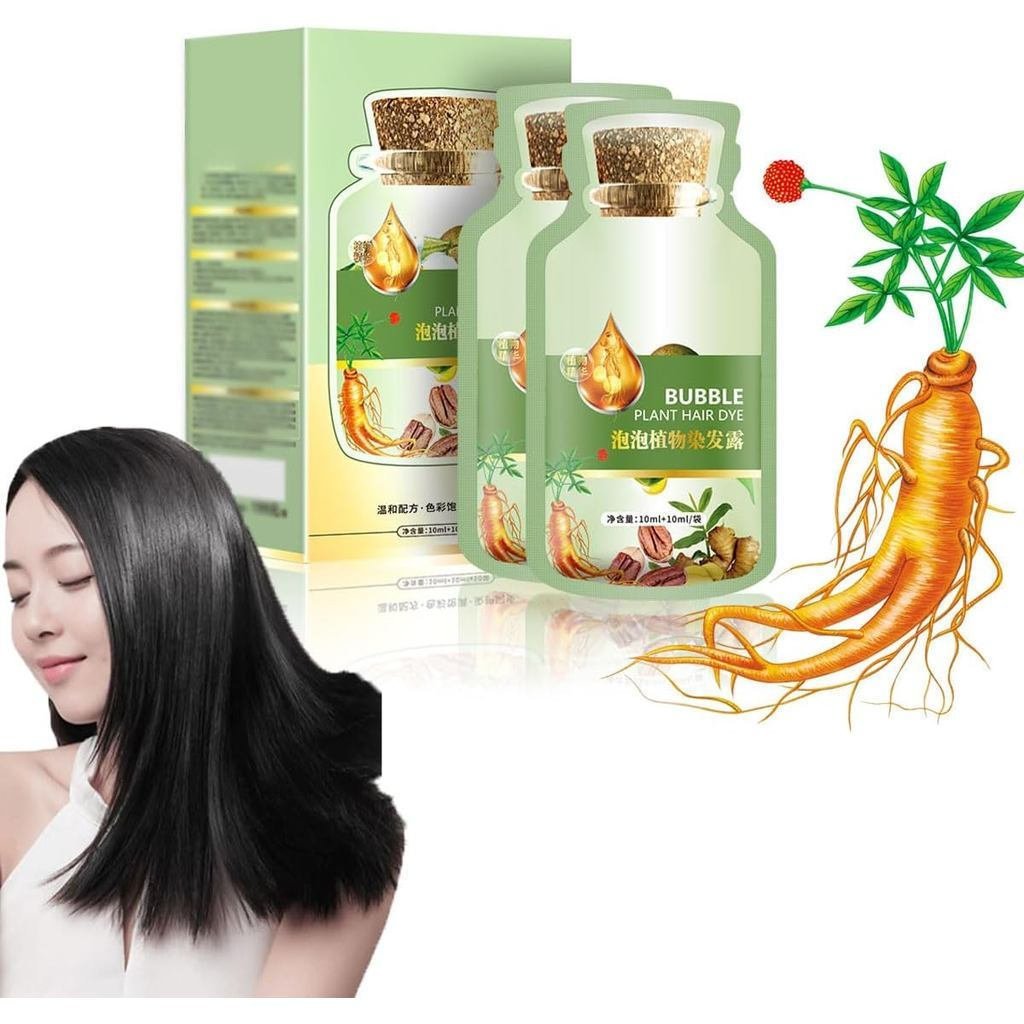 Docxide Natural Plant Hair Dye - Bubble Dye Shampoo for Grey Hair - Botanical Bubble Hair Dye (สีดํา