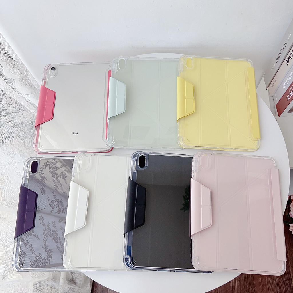 พับอะคริลิคโปร่งใสสําหรับ Samsung Galaxy Tab S11 S10 Lite S9 S8 S7 FE Plus A11 A9 + 11 นิ้วพร้อมที่ใส่ดินสอ