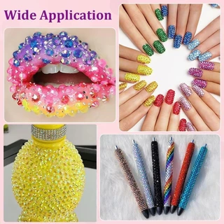 WILLUCK เรซิ่น Rhinestone ชุด, หลากสี DIY ตกแต่ง Jelly Rhinestones, เพชรศิลปะประกายหัตถกรรมอุปกรณ์ Bedazzling Rhinestones สําหรับอุปกรณ์แต่งหน้า