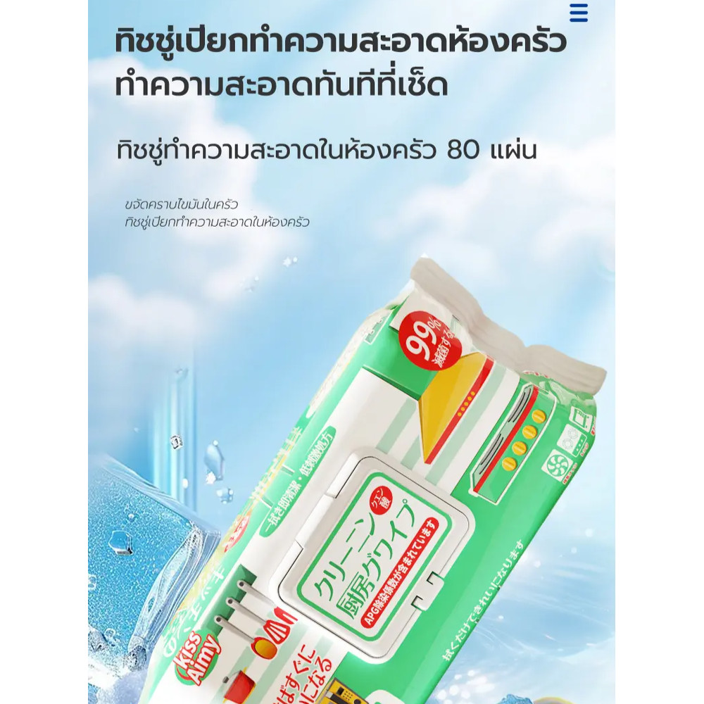 【ทำความสะอาดคราบมันหนักได้ในครั้งเดียว】แผ่นเช็ดครัว  แบบหนาพิเศษ ยาวพิเศษ ทิชชู่เปียกครัว/แผ่นทำความสะอาดคราบมัน/เครื่องครัวสแตนเลส - รูปที่ 2
