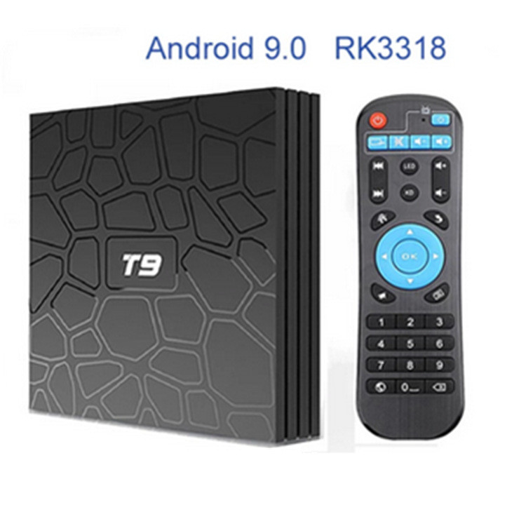 T9 Set-Top Box RK3318 4GB/64GB Android 9.0 4k HD Player Dual Band Bluetooth tvbox