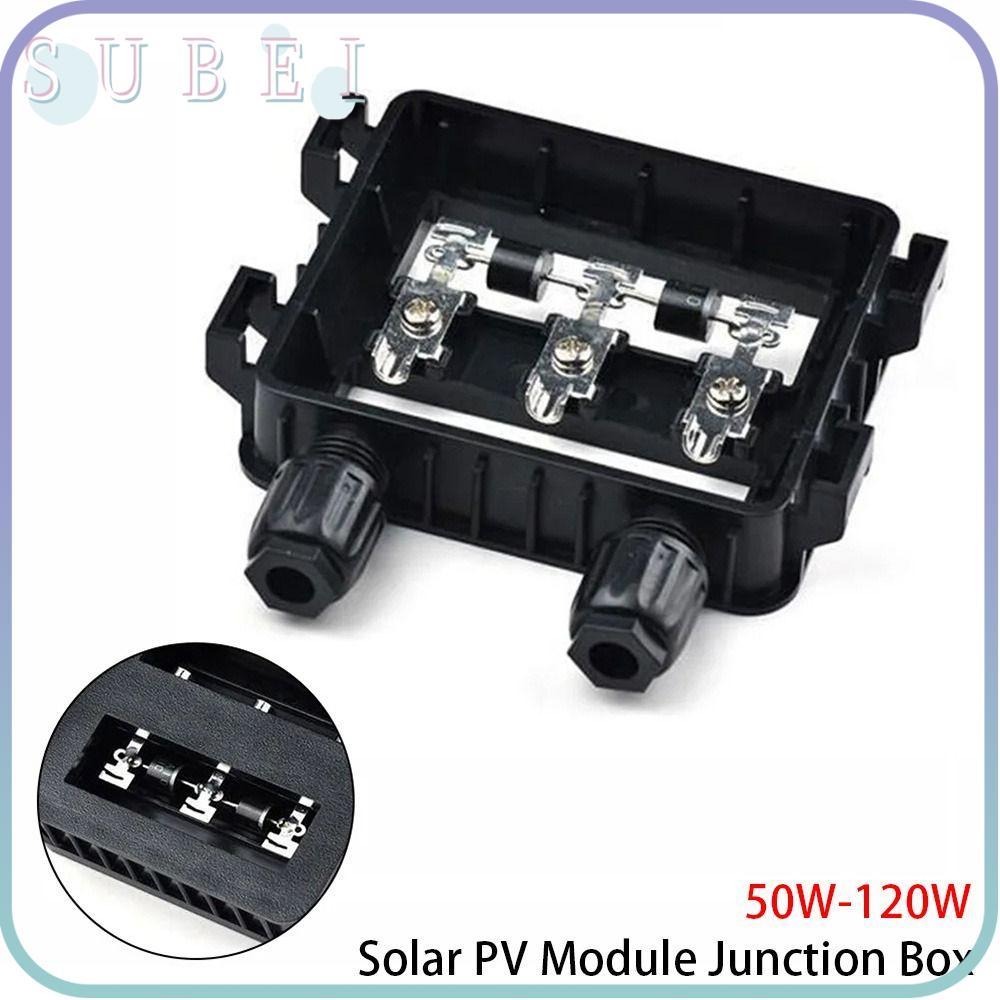 SUKAA 1 ชิ้นกล่องแยก, 50 W-120 W 6A IP65 กันน้ํา PV โมดูลกล่อง, เครื่องมือทดสอบไฟฟ้าสีดําสําหรับ 6.5
