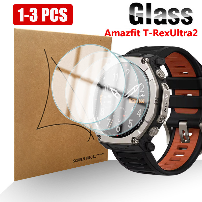 3PCS กระจกนิรภัยสําหรับ Amazfit T-Rex Ultra 2 ฟิล์มกันรอยหน้าจอ Anti-Scratch สําหรับ Amazfit T-Rex U
