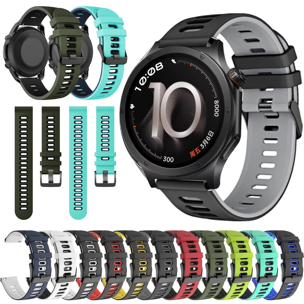 กีฬาสายยางสําหรับผู้เบิกทาง Garmin 170 70 Huawei GT 6 5 4 GT6 GT5 Pro 46 มม.นาฬิกาสมาร์ทว่ายน้ําซิลิโคนนุ่มนาฬิกา 22 มม.สําหรับ Amazfit Active3 2 Accessorie