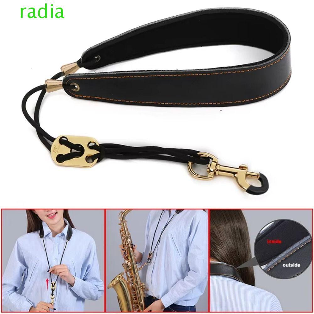 RADIANTZAP แซกโซโฟนสายคล้องคอ,ปรับ PU หนัง Sax สายรัดไหล่,ตะขอโลหะแข็งแรงหนาสบาย Clarinet คอ Band ไฟฟ้า Blowpipe