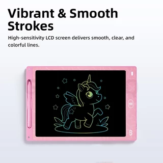 GOOJODOQ 10/12 lnch แผ่นเขียนด้วยลายมือสี แบบพกพาและน้ําหนักเบา LCD Doodle Board 1s One-Click Erase