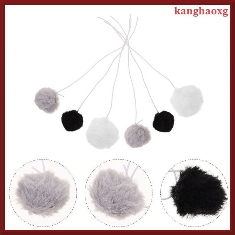6 ชิ้นรูปของเล่นแมวแมว Teaser Interactive Enrichment Fuzzy เล่น