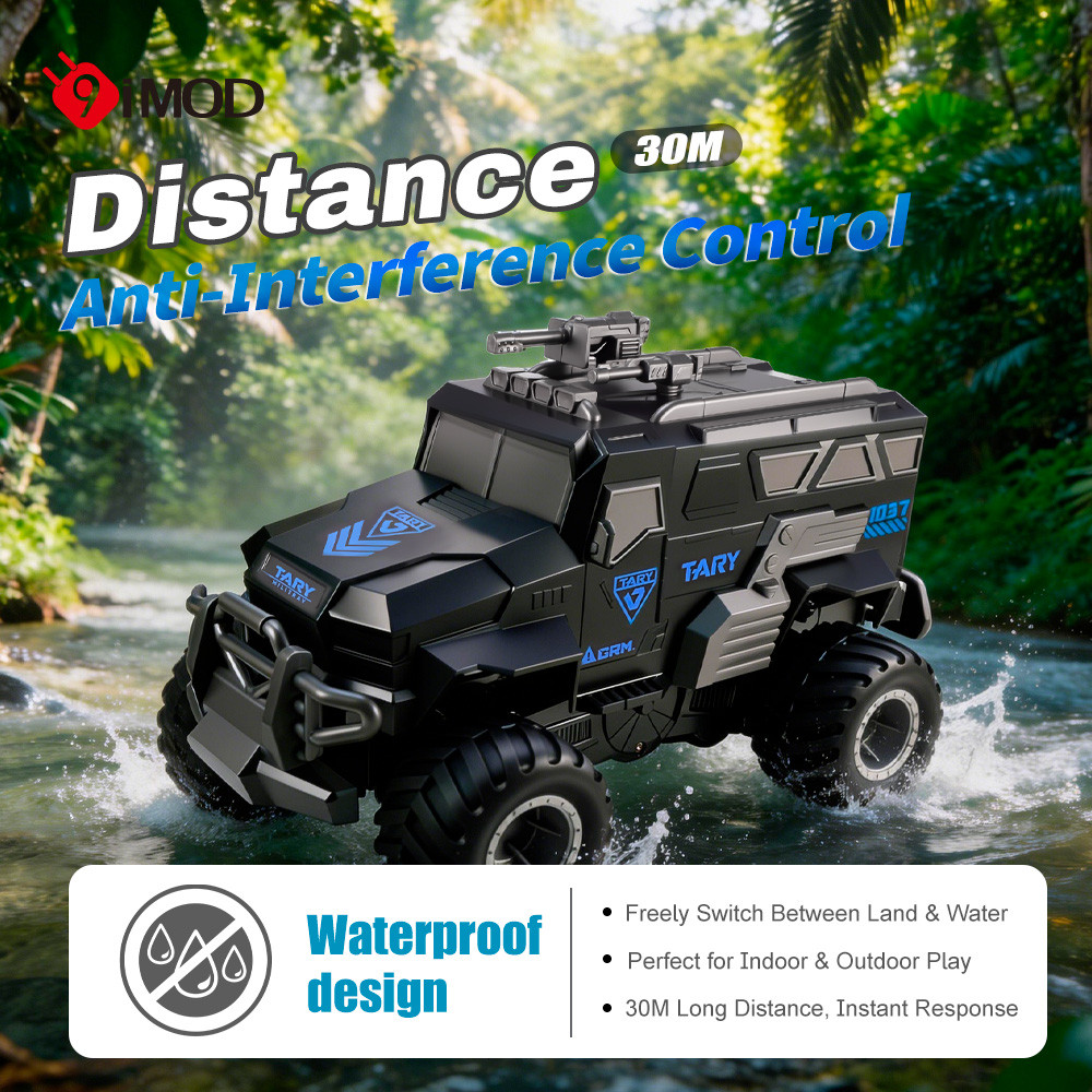 9IMOD Q241 กันน้ํา RC รถ 1/16 2.4G 4WD สะเทินน้ําสะเทินบก Off-Road Stunt รถ 10 กม./ชม.ของเล่นสําหรับ