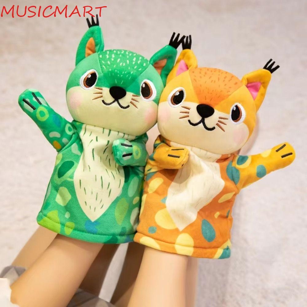 MUSICMART สัตว์หุ่นมือ, จําลอง Movable ปากตุ๊กตา Plush Squirrel ของเล่น, ตุ๊กตา Props ของเล่นกระรอก 