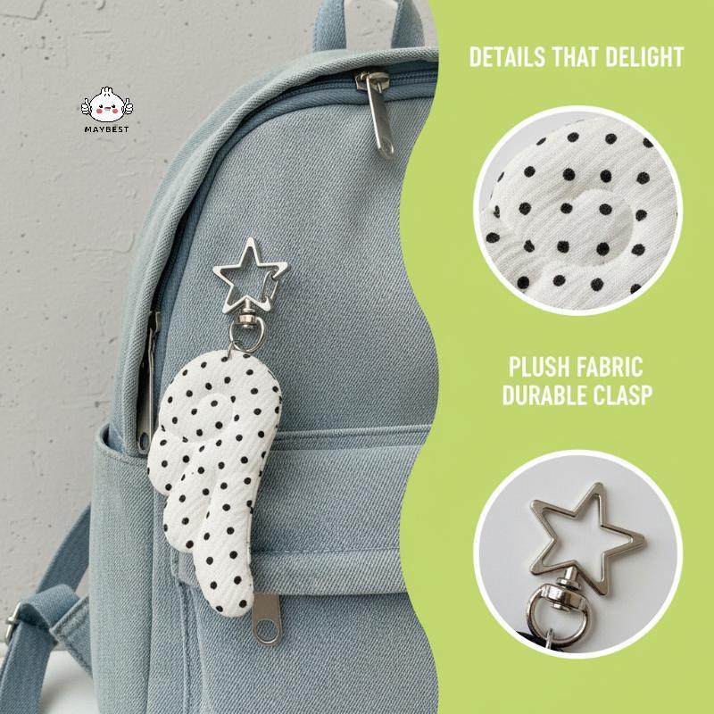 {maybest} Pentagram Angel Wings พวงกุญแจ Y2K Vintage Polka Dot จี้กระเป๋าน่ารักเครื่องประดับสาว Bapa School ของขวัญอุปกรณ์เสริม {TH} ราคา ถูกที่สุด ดีลบีเคเค