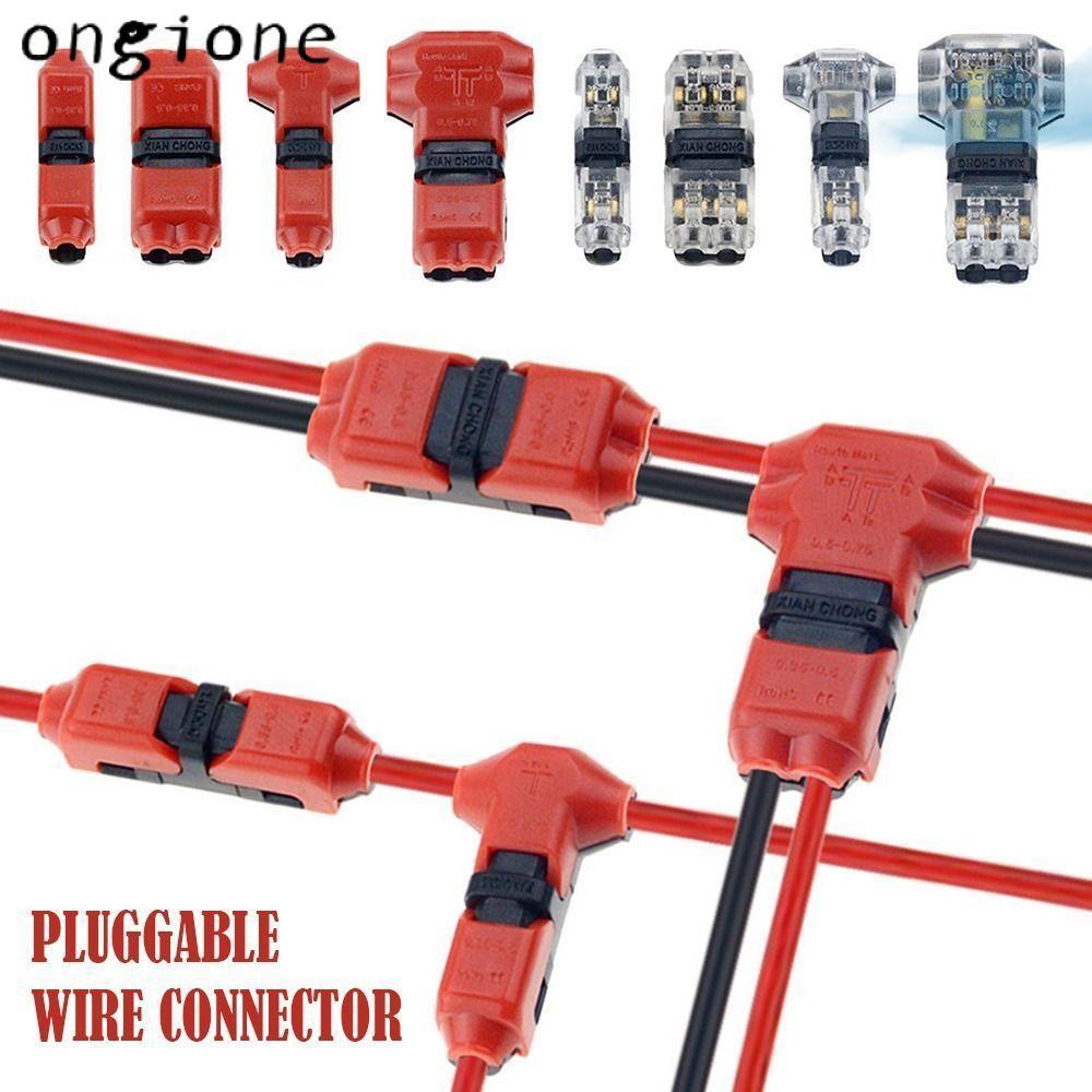 ONGIONE 1 ชิ้นสายไฟ Crimp, 8-22AWG การเชื่อมต่อสายเคเบิล Strip Pluggable Wire Connector, ทนทาน Quick