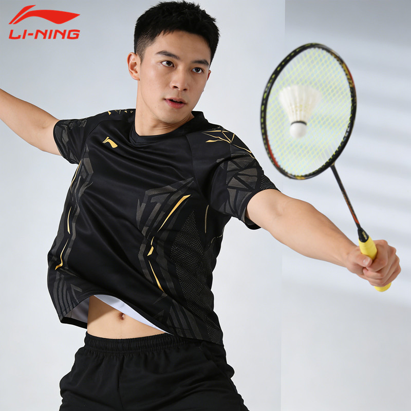 เสื้อกีฬาแขนสั้น Li-Ning สำหรับการเล่นแบดมินตันและการใช้งานทั่วไป สวมได้ทั้งชายและหญิง