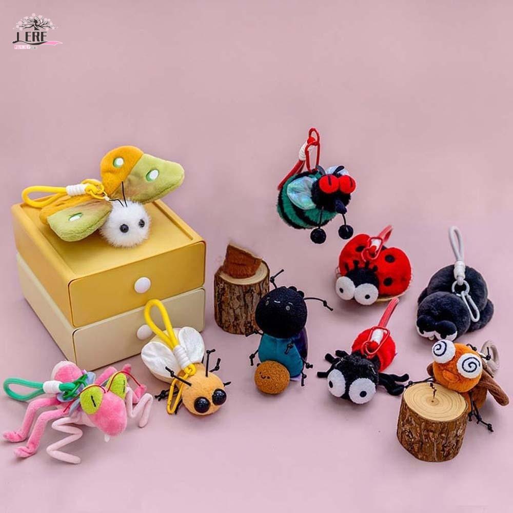 JEREMY1 ตุ๊กตาแมลงแหวนกุญแจ,การ์ตูนโพลีเอสเตอร์ Moth Fly จี้,น่ารัก Ladybug Mantis Dung Beetle แมลงสาบพวงกุญแจสําหรับของขวัญ