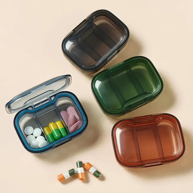 1/2/3 ชิ้นมินิกล่องยายายากล่องเก็บยาDispenser Pill Organizerแท็บเล็ต Pillboxกรณีคอนเทนเนอร์แบบพกพา