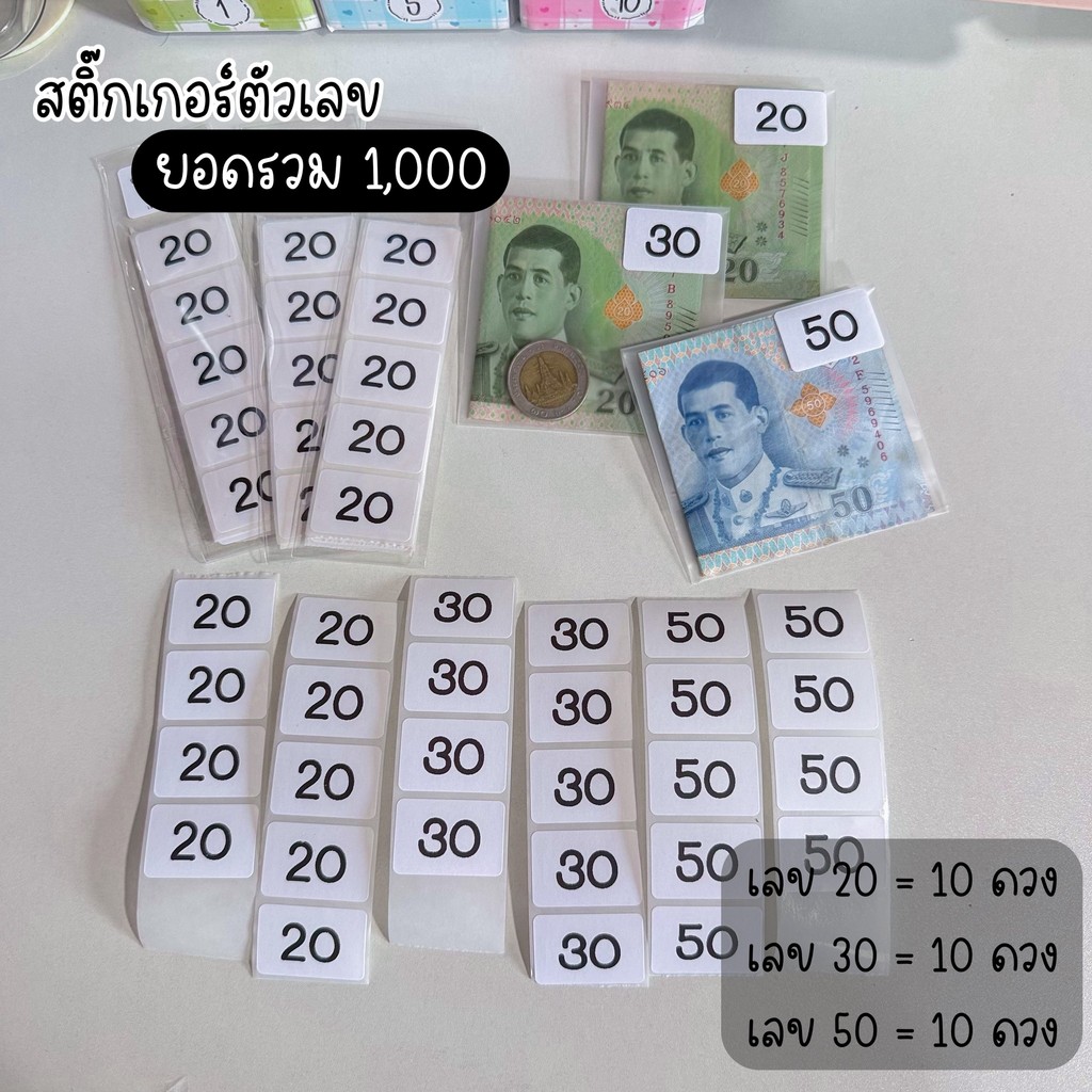 สติ๊กเกอร์ตัวเลข ยอดรวม1000 (เฉพาะสติ๊กเกอร์ตัวเลขนะคะ)