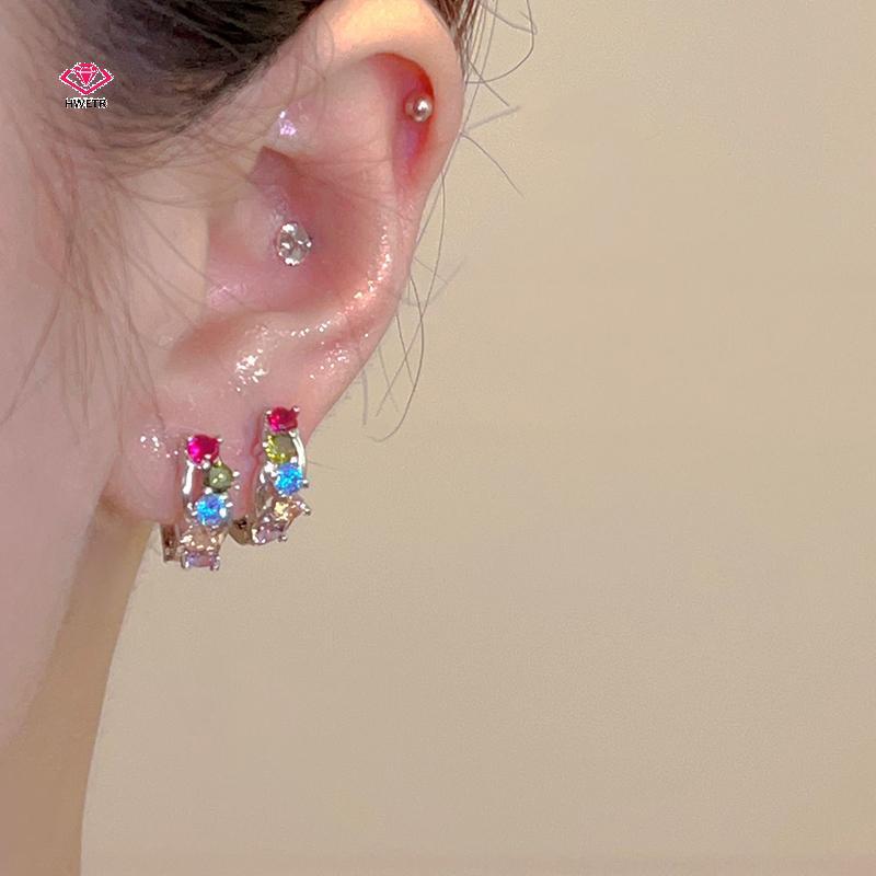 ต่างหูกึ่งวงกลม vintage เพิ่มลuster จากRhine stone สำหรับโอกาสพิเศษและสวมใส่ประจำวัน