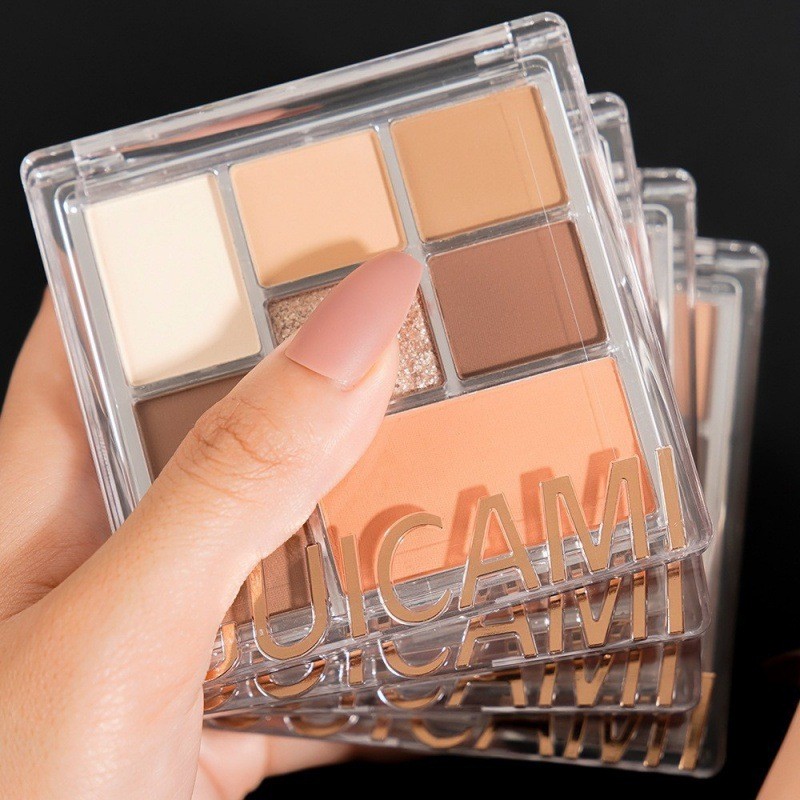 GUICAMI 7 สีอายแชโดว์ Palette All in One Blush Highlighter Contour Matte Shimmer Neutral Nude มัลติฟ