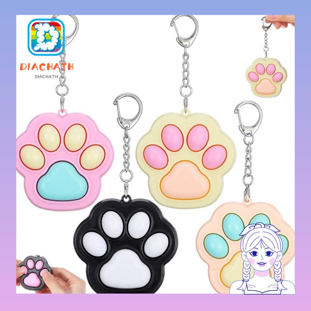 DICHATH Cat Fidget Toys, Clicker Cartoon Kawaii Fidget พวงกุญแจ, พวงกุญแจ Mini Clicker Fidget น่ารัก