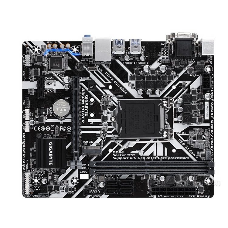 Gigabyte B365M B360M POWER M.2 1151 Pin รองรับ CPU DDR4 รุ่นที่ 89 ชาร์จรับประกันใหม่หนึ่งปี