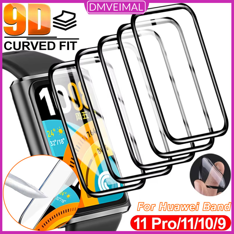 แก้วนิรภัย 9D / ฟิล์มอ่อน for Smartwatch Huawei Band 11/11 Pro /10 9 8 7 NFC อุปกรณ์ป้องกันหน้าจอเปล