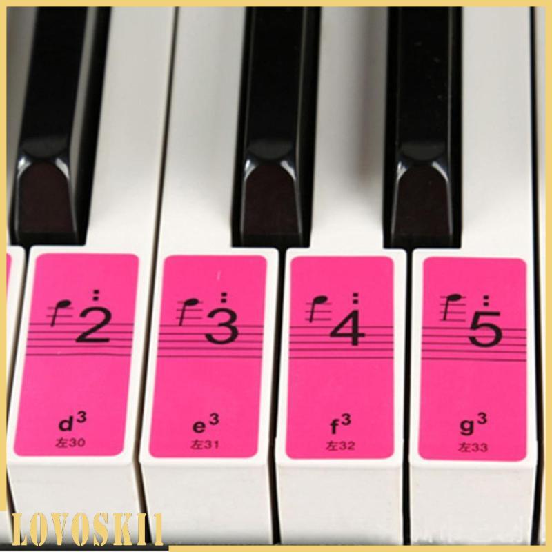[Lovoski1] สติ๊กเกอร์คีย์บอร์ด COLORFUL PIANO FITS 51 61 OR 88 KEYS TUTOR สําหรับเด็ก