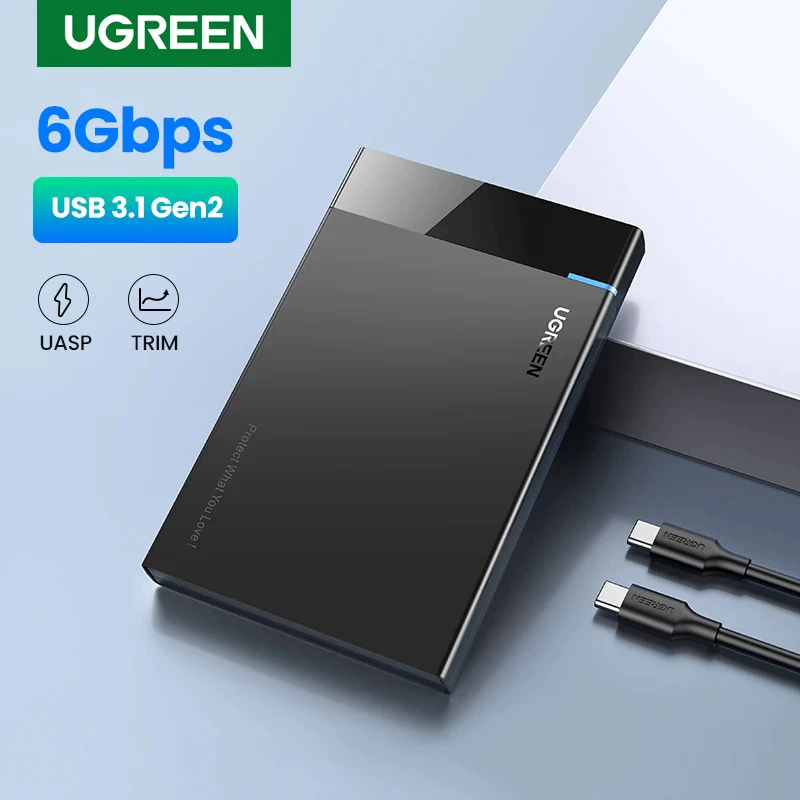 UGREEN เคสฮาร์ดดิสก์ 2.5 กล่องใส่ฮาร์ดไดรฟ์ SATA เป็น USB 3.0 สําหรับ SSD Disk HDD Case
