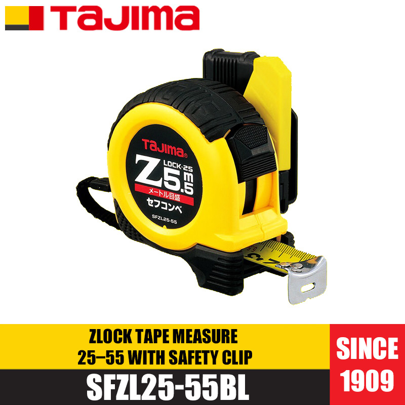 Tajima 1001-1889/SFZL25-55BL Z LOCK เทปวัด 25 พร้อมสายกระเป๋าถือและหัวเข็มขัด