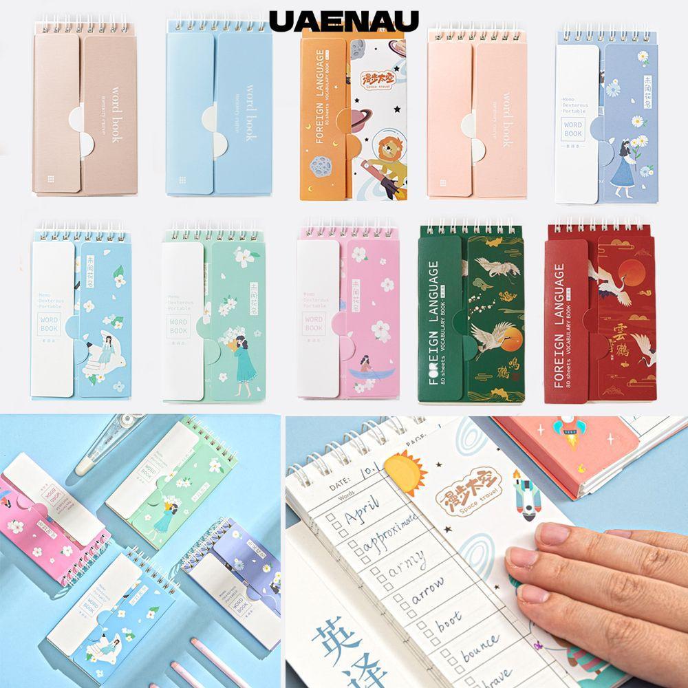 UAENAU คําศัพท์ Notebook Journal Diary Study Stationery Mini Notepad