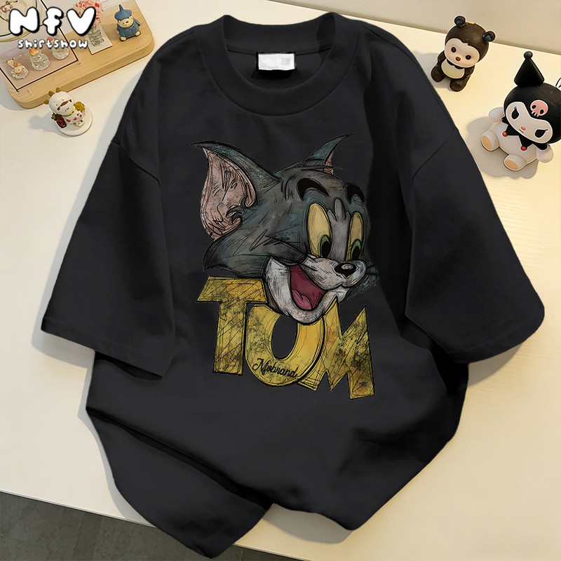 【จัดส่งตลอด 24 ชั่วโมง】NFV สไตล์เกาหลี🎀เสื้อยืด ลวดลายแฟชั่น สะดวกสบาย ระบายอากาศ ผ้าฝ้าย YG6302