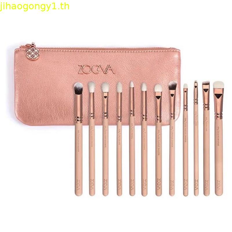 ZOEVA 15 ชิ้นสีน้ําตาล/สีดําแปรงแต่งหน้าแป้งฝุ่น Blush อายแชโดว์ Eyebrow Brush ชุดแปรงแต่งหน้าไฮไลท์