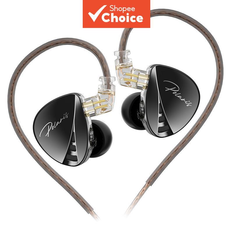 หูฟังอินเอียร์มอนิเตอร์ CCA Polaris HiFi สเตอริโอ IEM แบบมีสาย ไดร์ฟเวอร์ไดนามิกคู่ 4 สวิตช์ปรับแต่ง