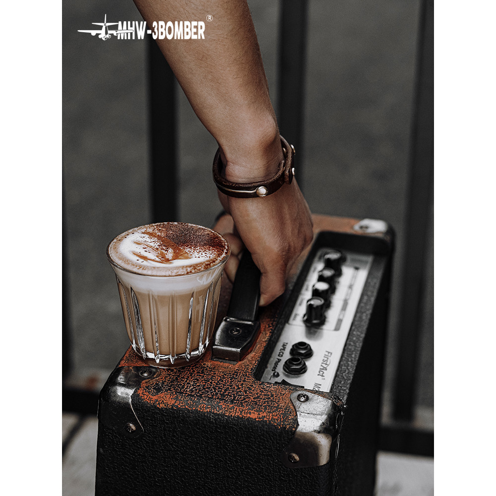MHW-3BOMBER Bomber Ice American Coffee Cup Glass Transparent Simple Water Cup Retro Latte Cup
