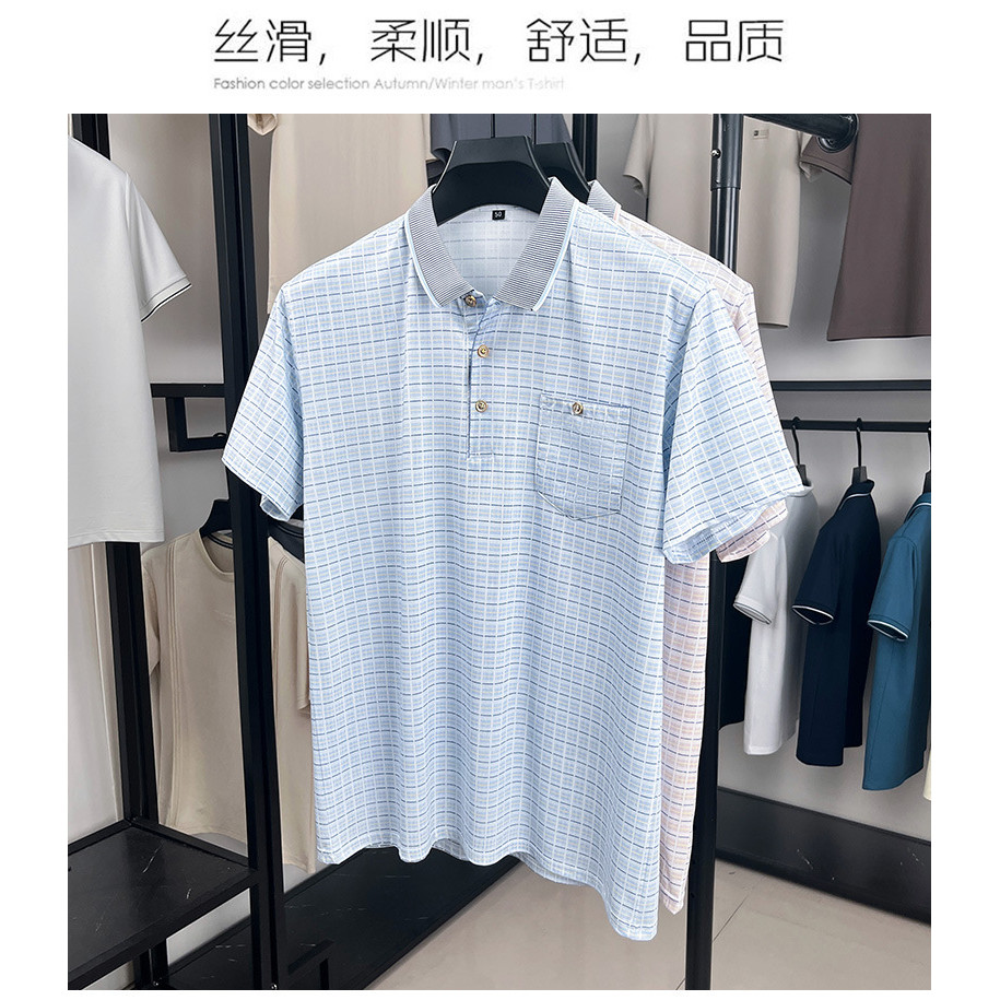 เสื้อโปโลสำหรับผู้ชาย แบบมีปกเปิด พิมพ์ลายสก๊อต รูปที่ 6