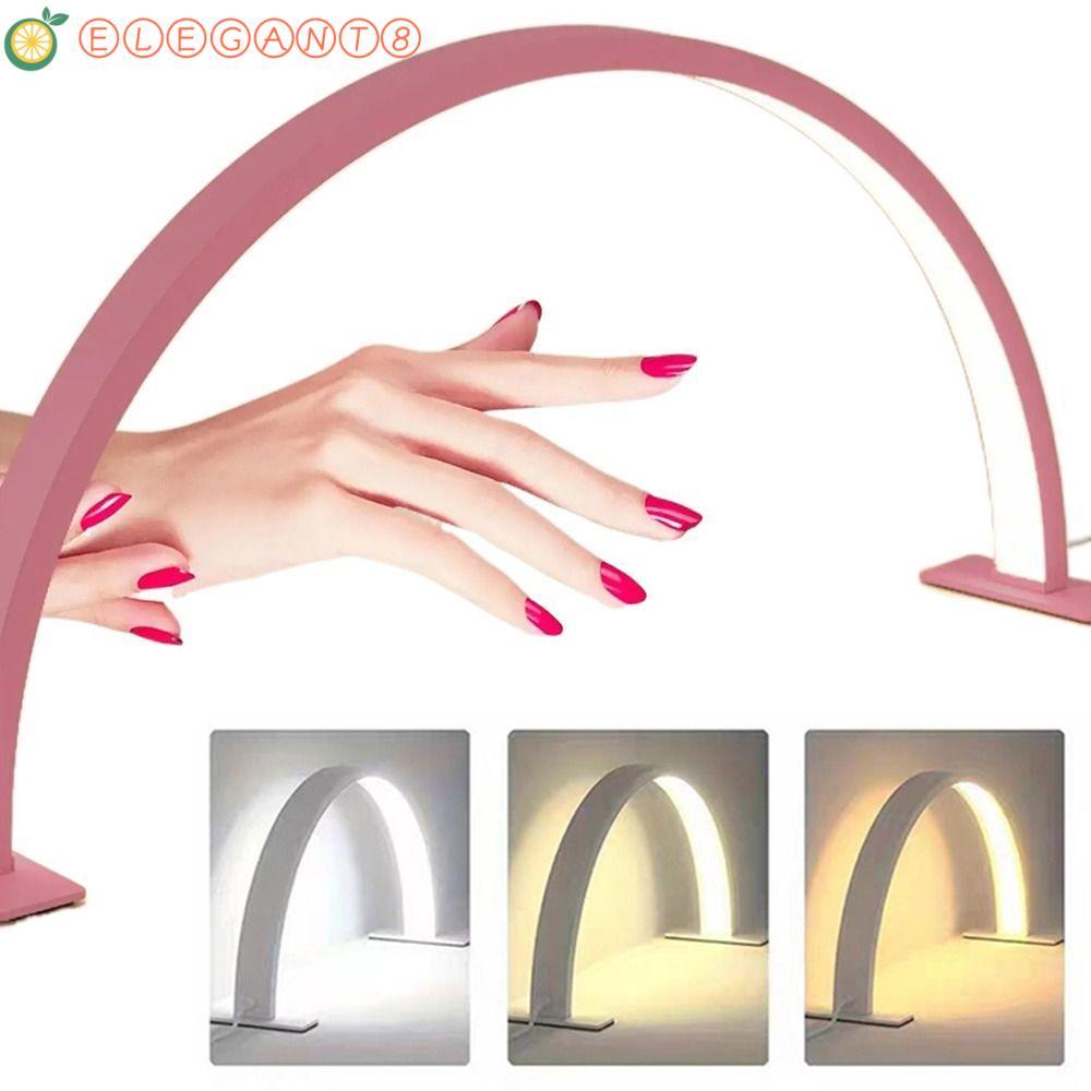 AELEGANT โคมไฟเล็บรูปตัว U,หรี่แสงได้ 3 สีอ่อน Half Moon Nail Light, Professional ปรับป้องกันดวงตาได