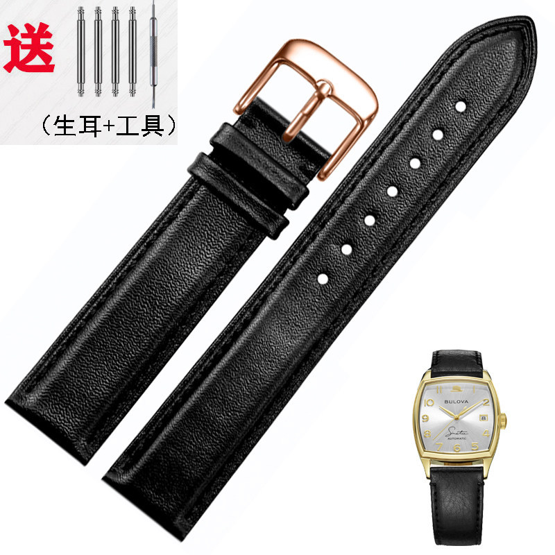 เหมาะสําหรับ BULOVA BULOVA สายนาฬิกาผู้ชาย Cowhide Frank Series Simple ของแท้หนังนุ่ม 20 21 22 มม.