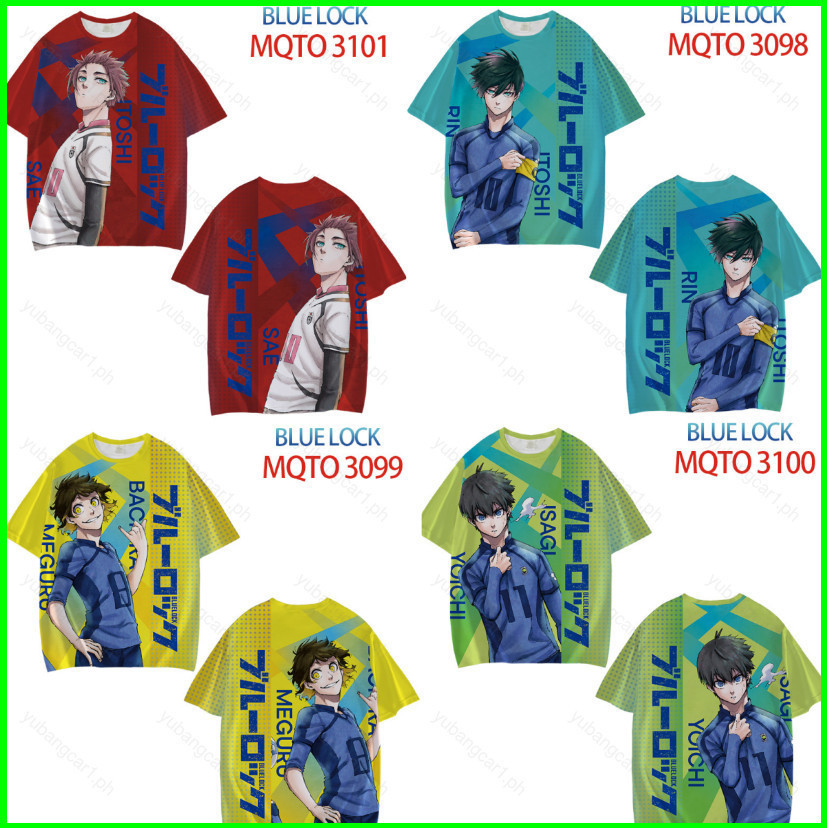 YB1 Blue Lock T-Shirt แบบอนิเมะ สำหรับทุกเพศ พริ้นต์ 3D ภาพ Bachira Meguru Isagi Yoichi สไตล์แคชวล ห