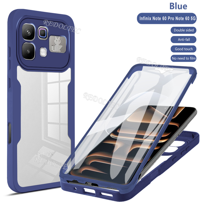 360 คลุมทั้งหมดกรณี Infinix Note 60 Pro Note60 กันกระแทกอะคริลิคใสด้านหน้าด้านหลังสองด้านป้องกัน Hard เคสโทรศัพท์ Infinix Note 60Pro