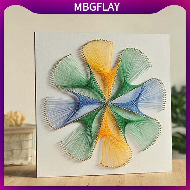 [mbgflay] ภาพวาดเส้นด้าย 3D Pin String Art DIY Nail String Art Kit ดอกไม้เรขาคณิตไขลาน