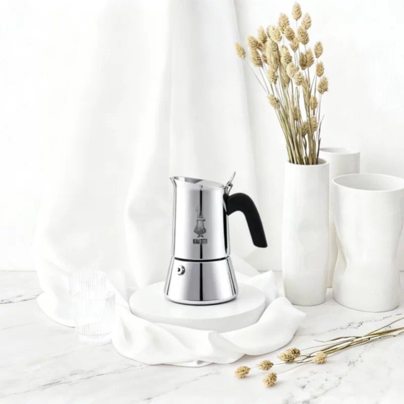 พร้อมสต็อก BIALETTI BIALETTI Venus Single Valve Moka Pot เครื่องชงกาแฟสแตนเลสหม้อเอสเปรสโซ 2 และ 4 ถ