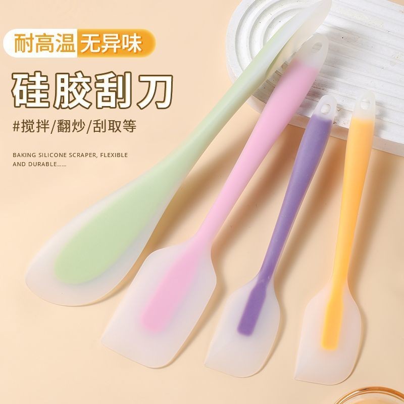 【精品百货旗舰店fgds7565.th】 硅胶刮半透明一体式奶油抹铲子蛋糕刮板烘焙工具耐高温烘焙铲Silicone scraper semi transparent integrated cream 