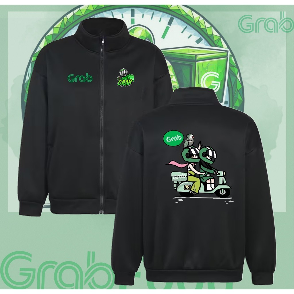 🔥👕 2026 new Grab Team Hoodie Jacket  Comfortable Zip-Up Sweatshirt  เสื้อฮู้ดมีซิป Grab งานผ้านุ่ม