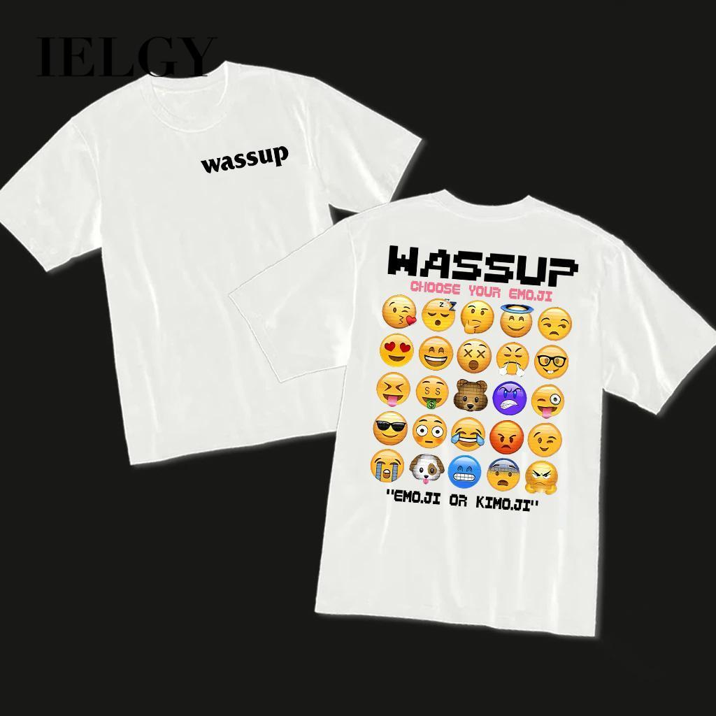 IELGY Facial Expression Bag T-shirt# Emoji Shirt Trendy Street Personalized Creative Text Funny Quir